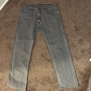 Levi's Men's Gray Straight-Leg Jeans style 505
